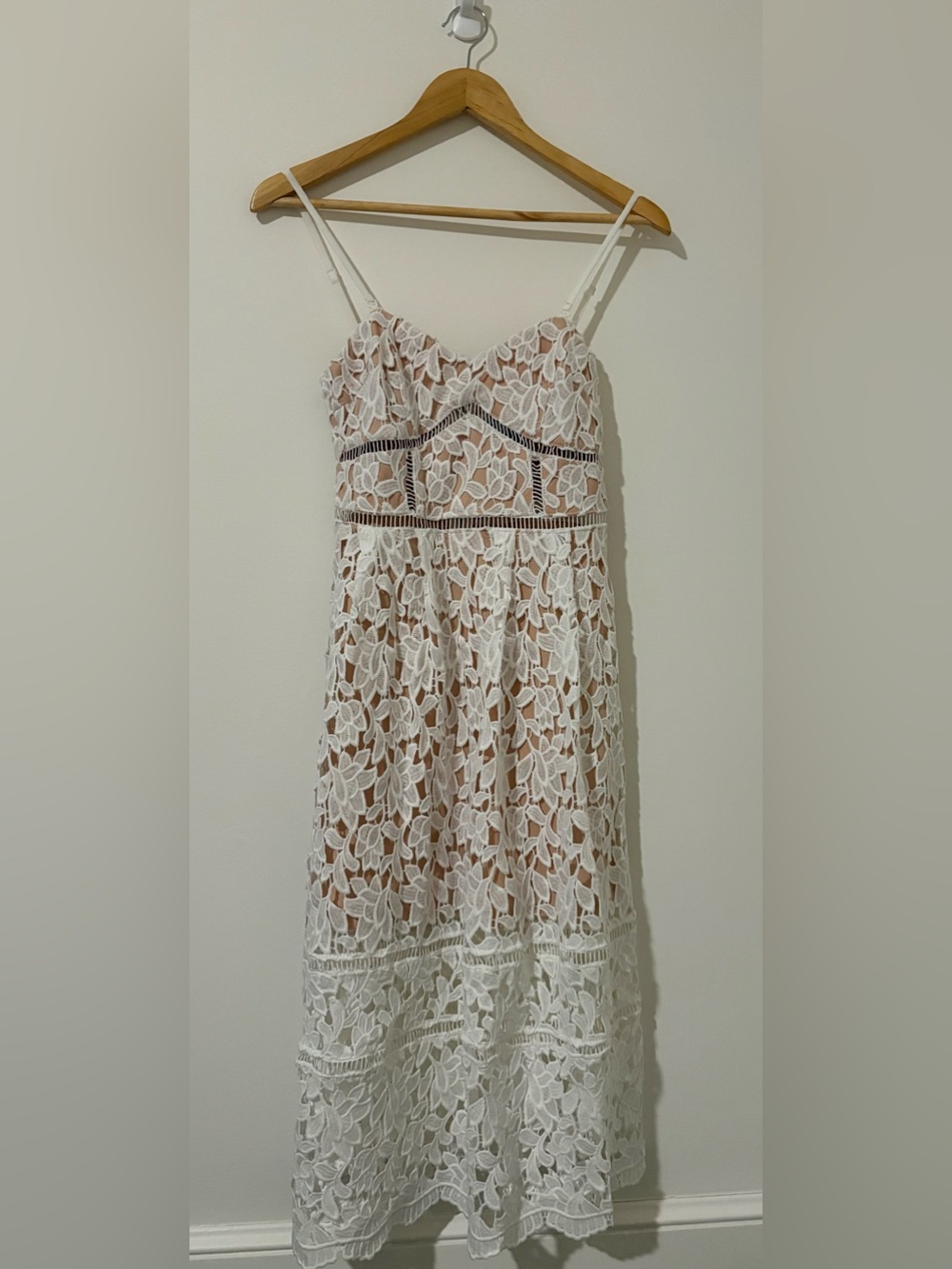 Lulu's White Floral Lace Midi Dress